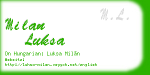 milan luksa business card